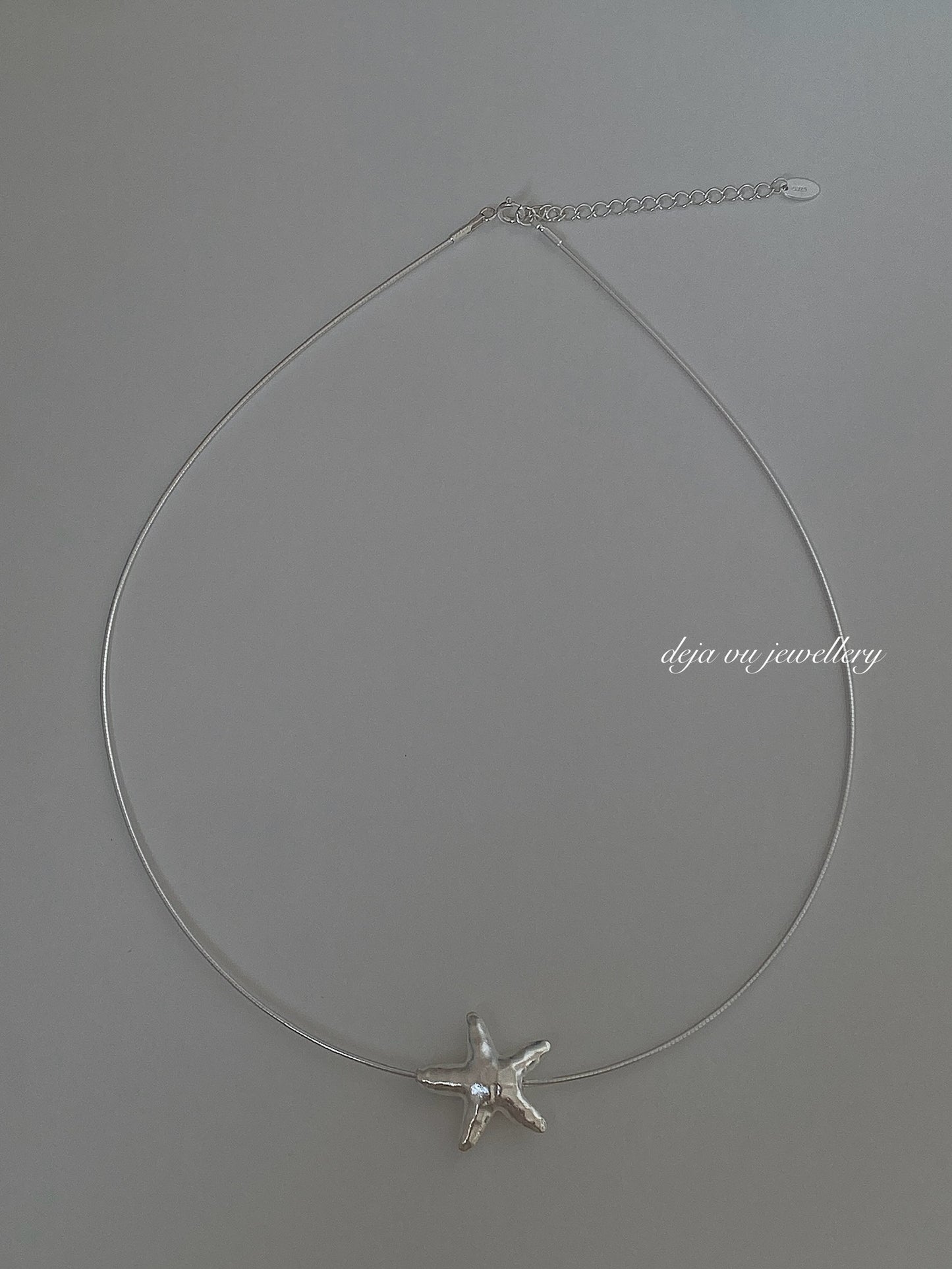 Dainty Silver AquaStarlet Choker Necklace