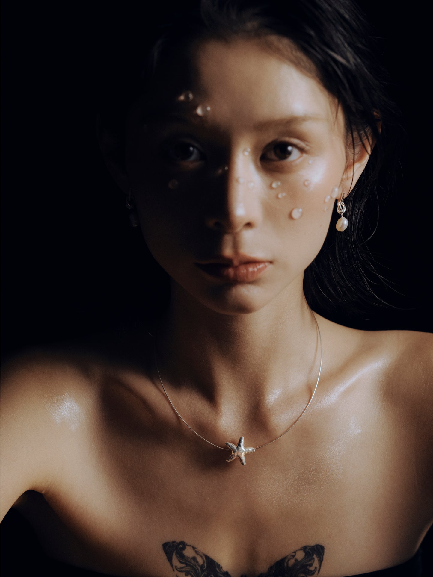 Dainty Silver AquaStarlet Choker Necklace