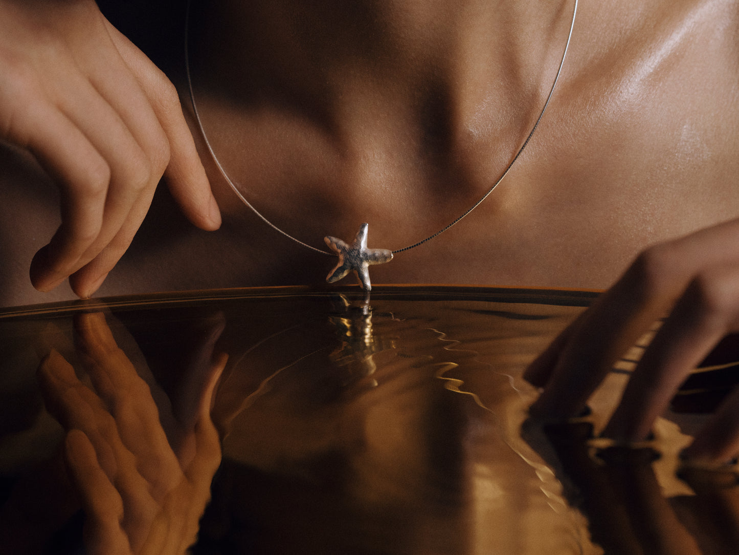 Dainty Silver AquaStarlet Choker Necklace