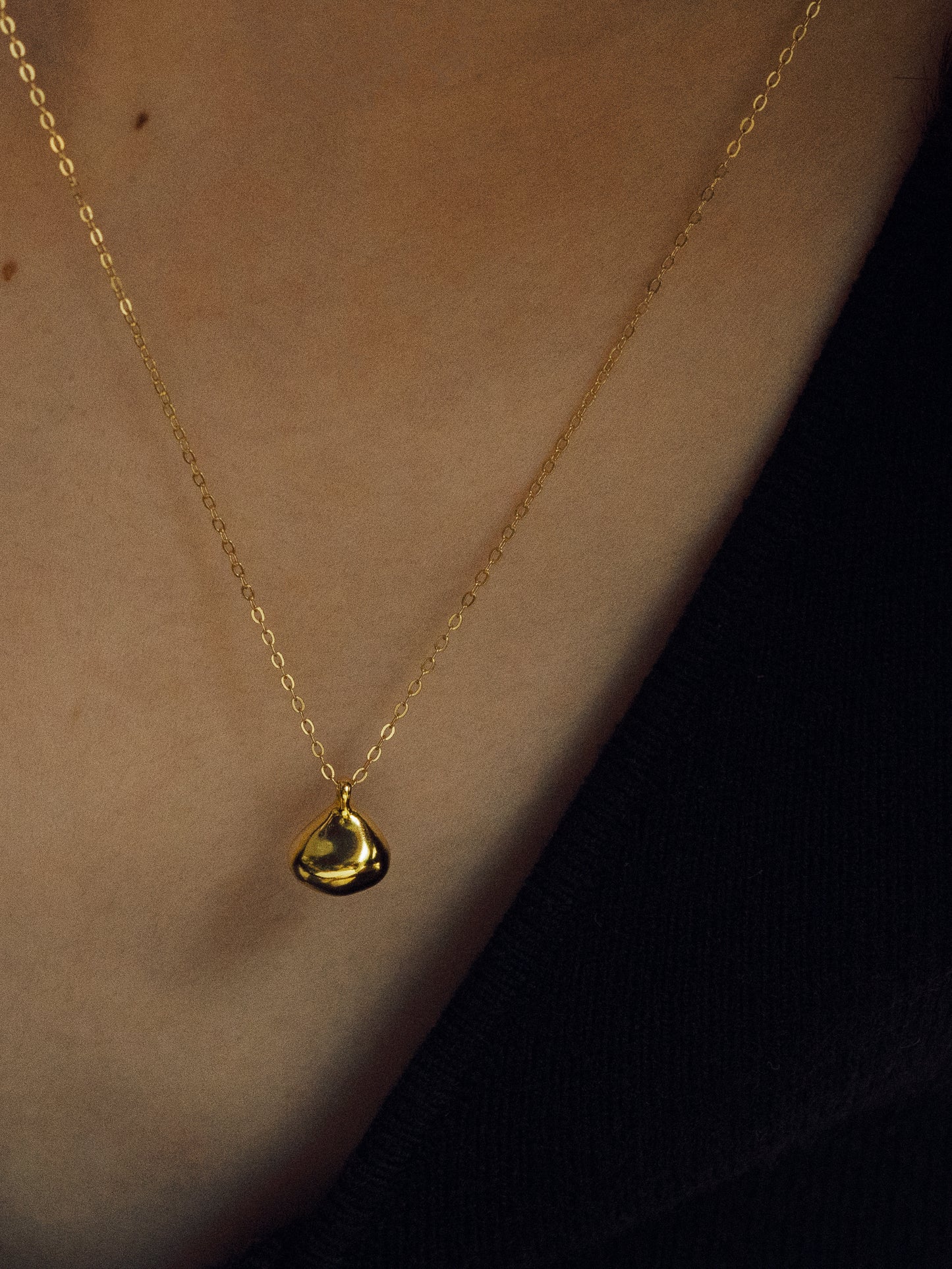 Gold & Silver Bean Pendant Waterproof Necklace