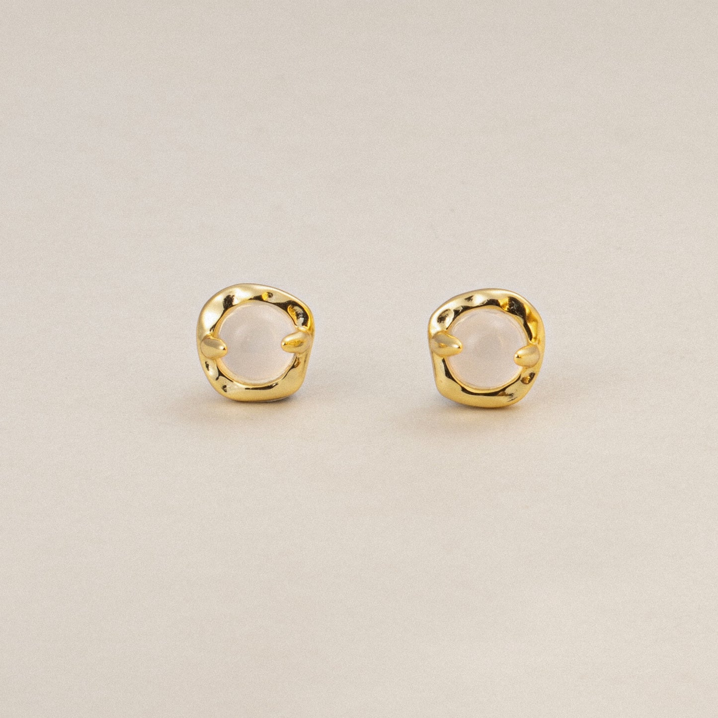 Celestial Tranquility White Agate Healing Stud Earrings