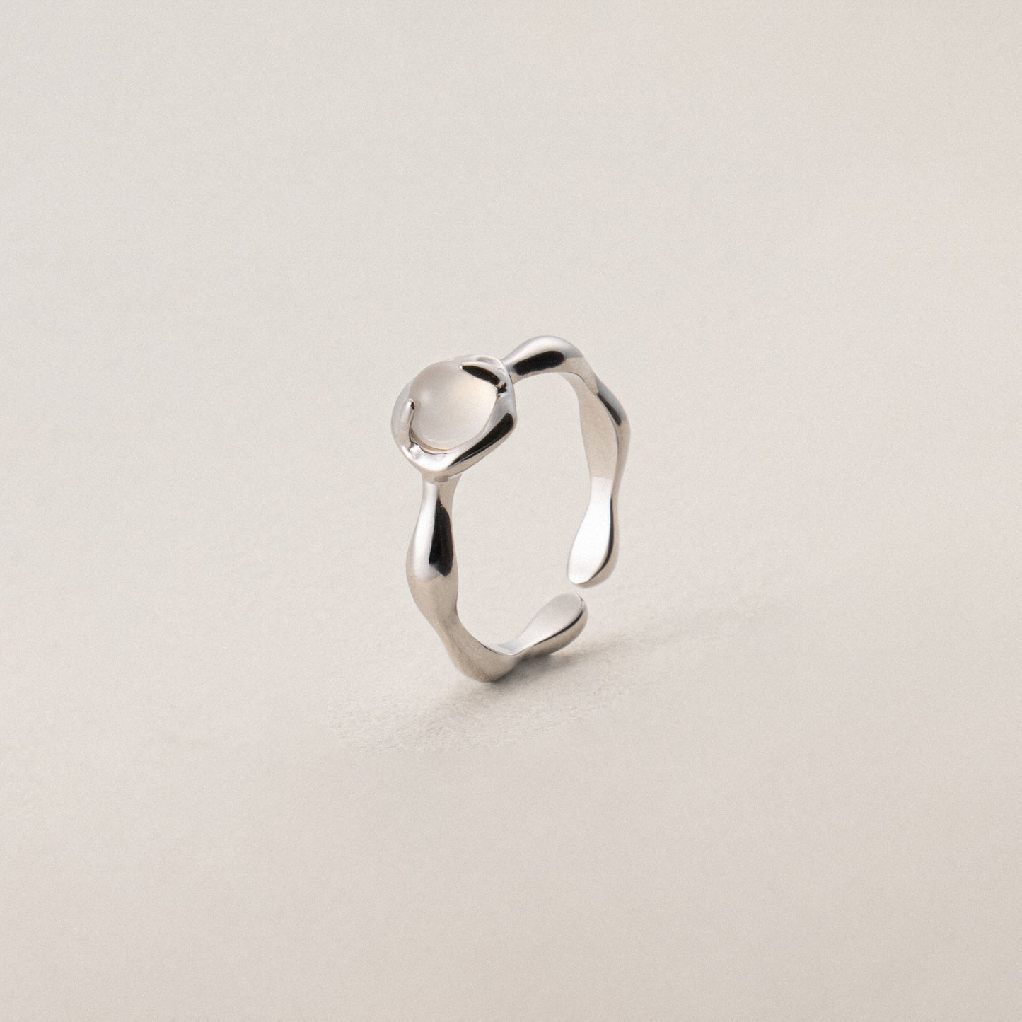 Celestial Tranquility White Agate Healing Ring
