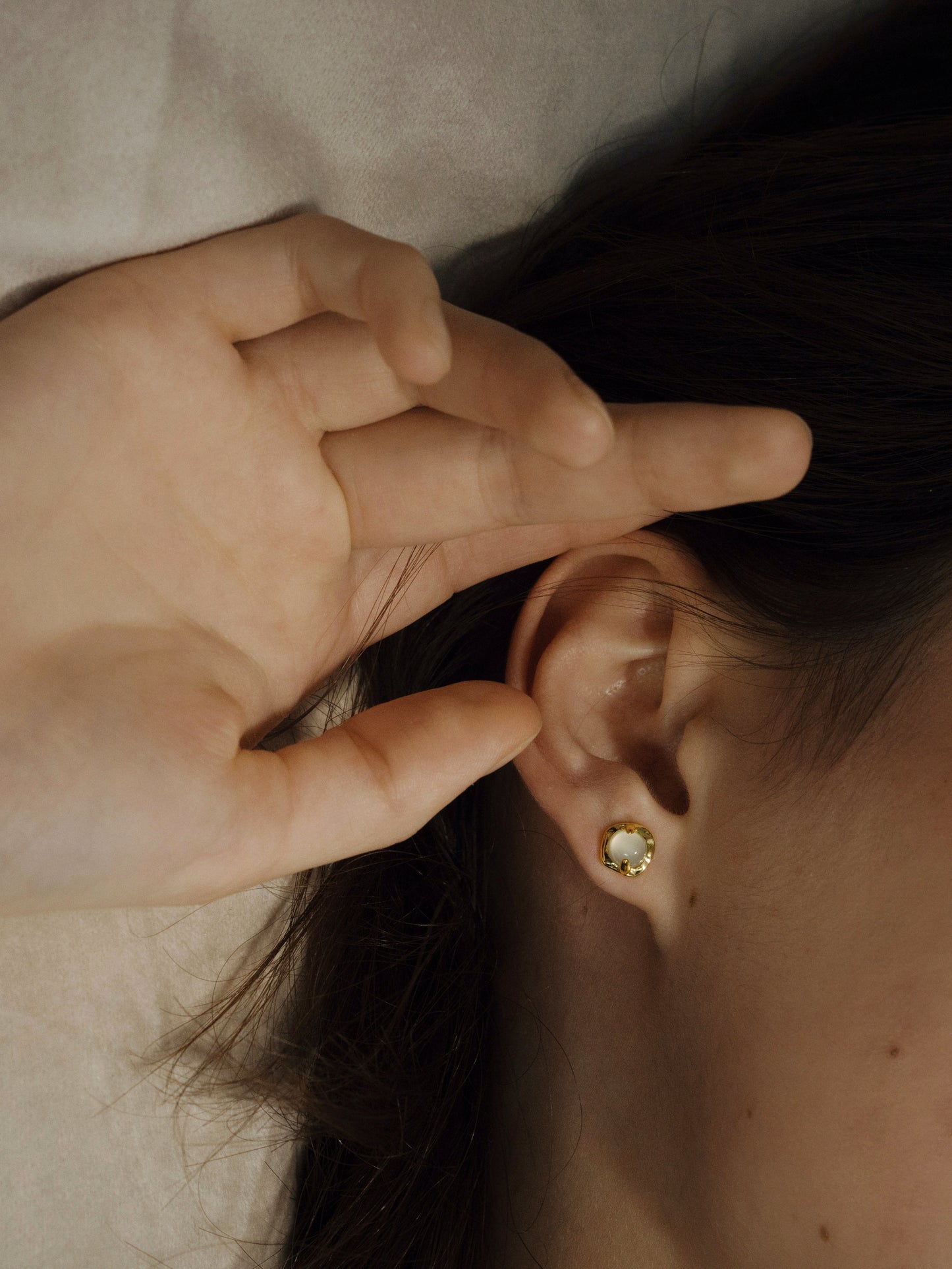 Celestial Tranquility White Agate Healing Stud Earrings