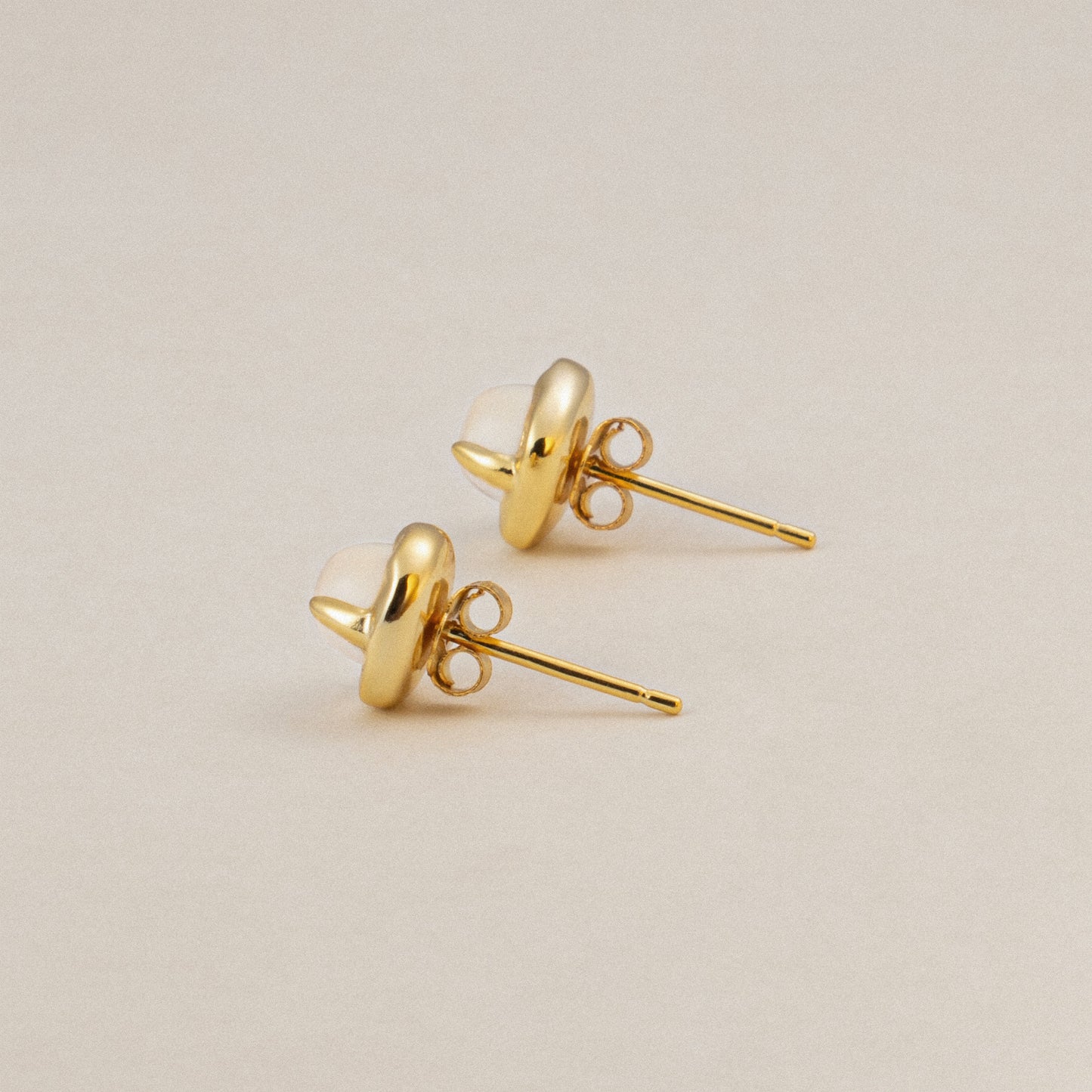 Celestial Tranquility White Agate Healing Stud Earrings