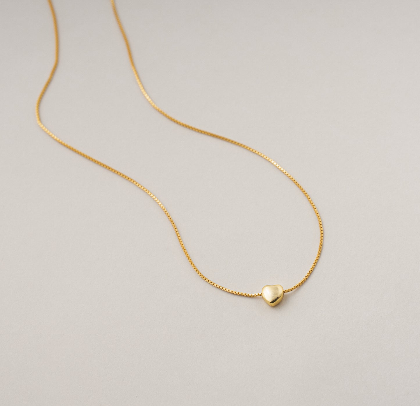 Golden Love Heart Charm Necklace
