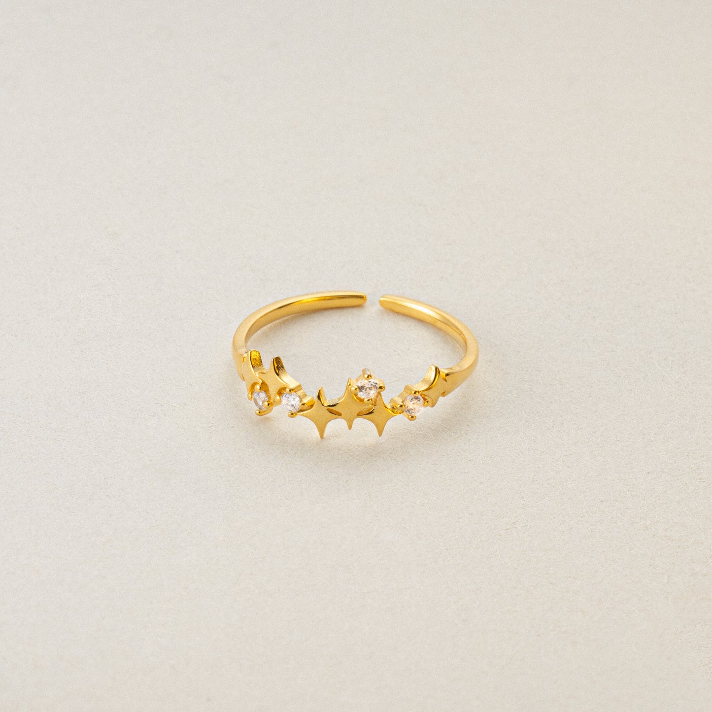 Celestial Quintet S925 Silver Star Ring