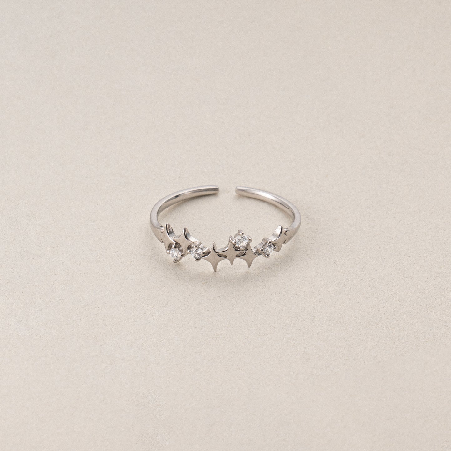 Celestial Quintet S925 Silver Star Ring