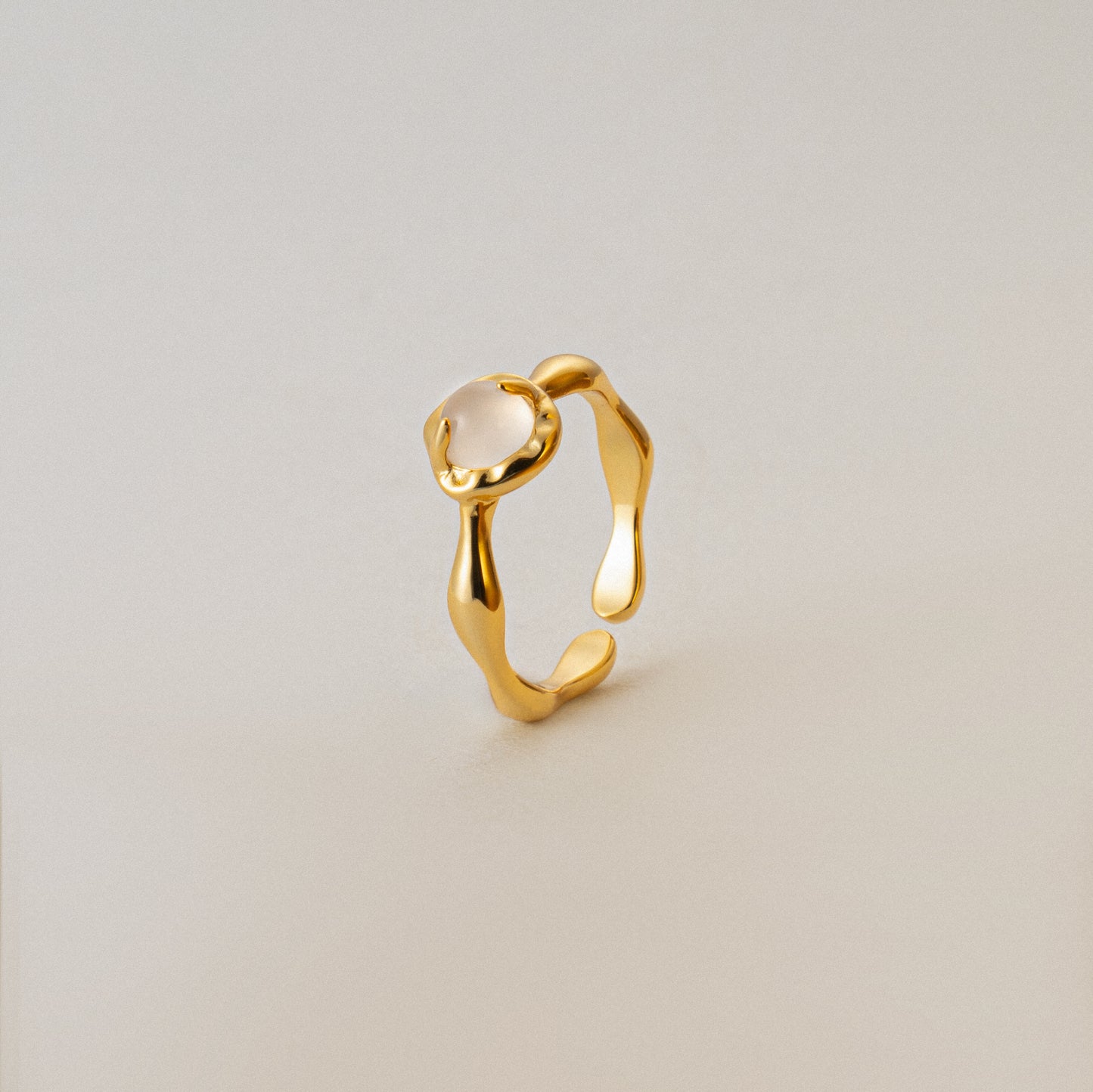Celestial Tranquility White Agate Healing Ring