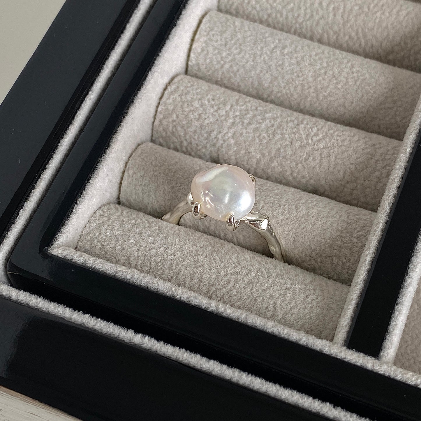 dainty pearl ring