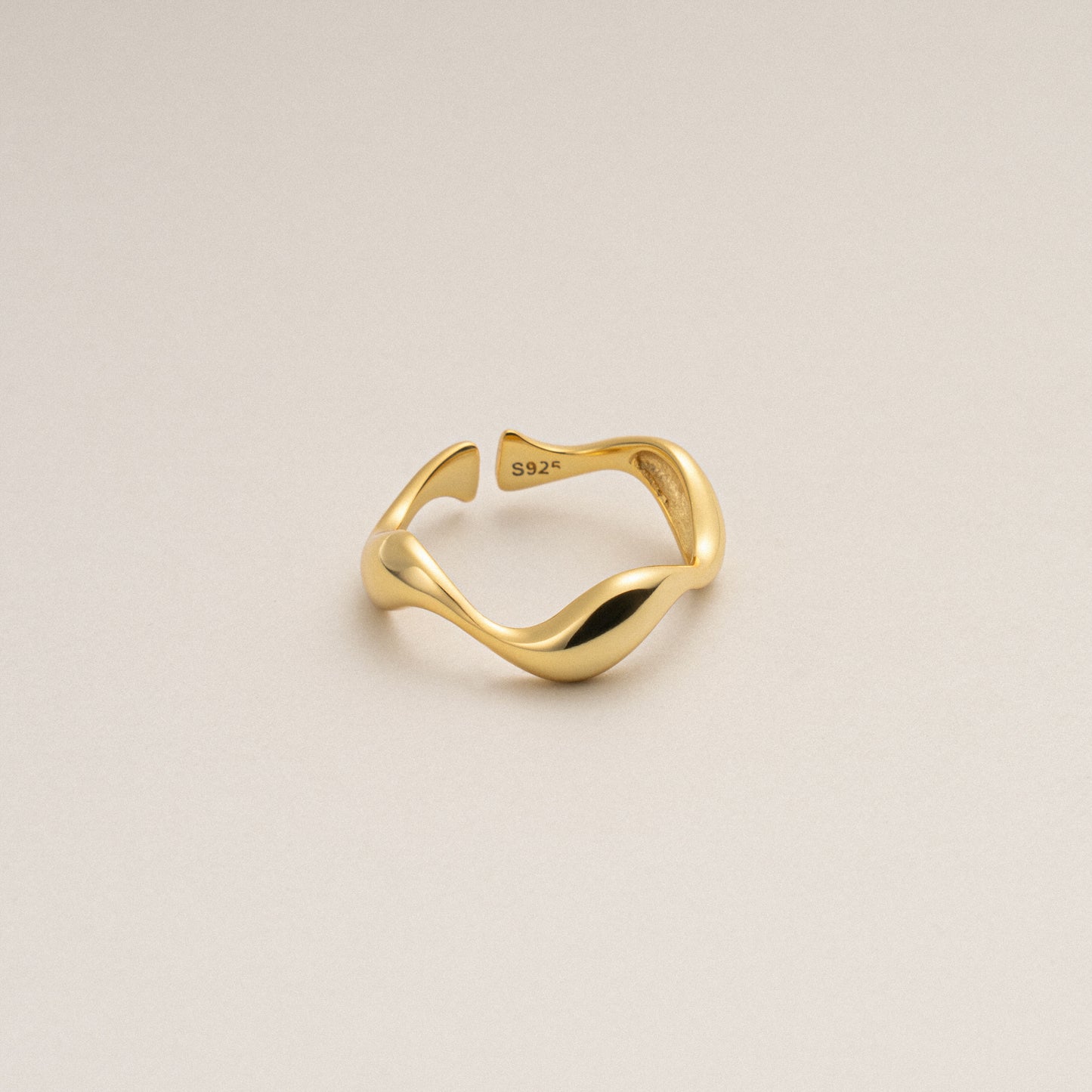 Dainty Gold & Silver Wave Ring