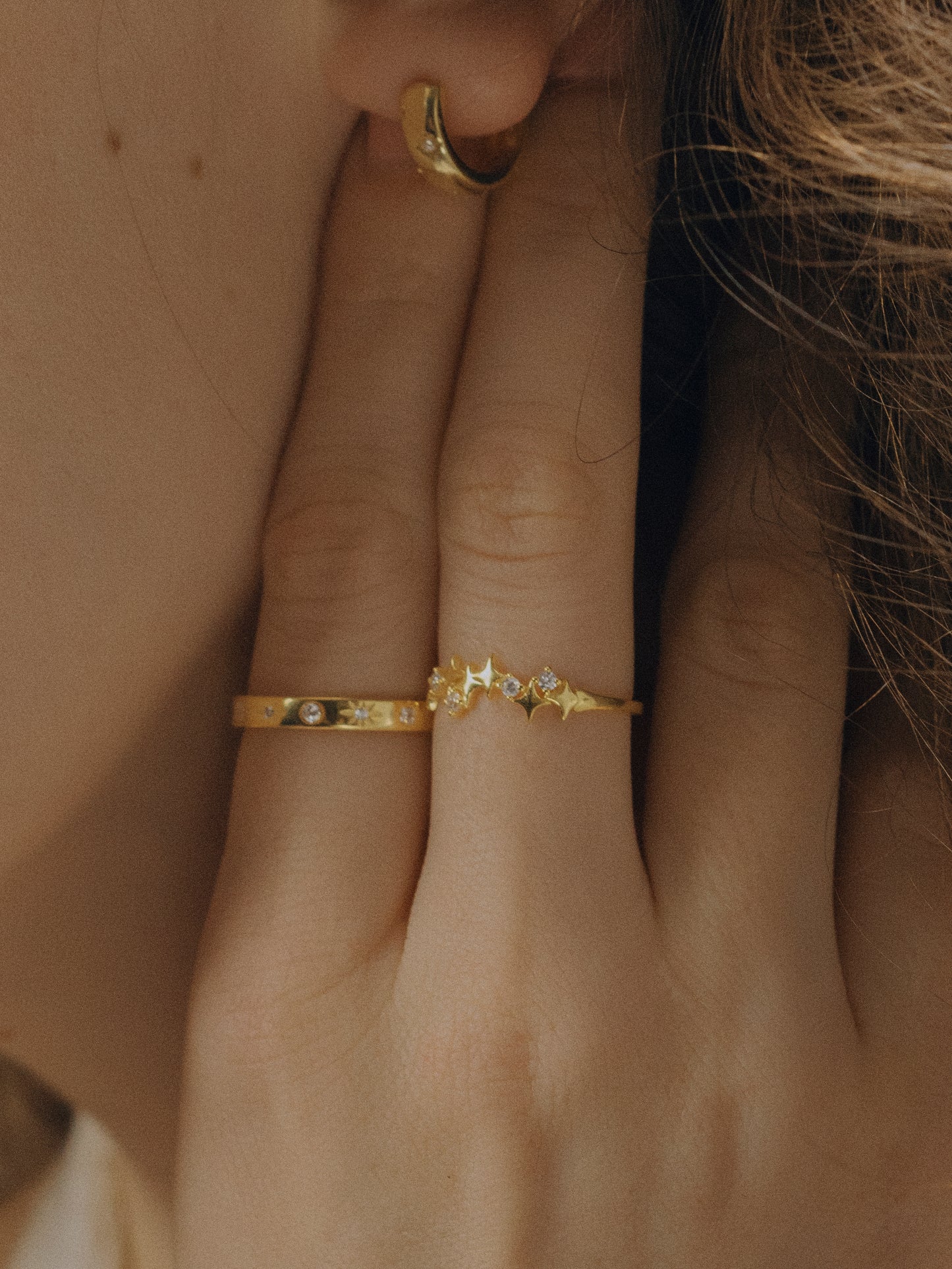Celestial Quintet S925 Silver Star Ring