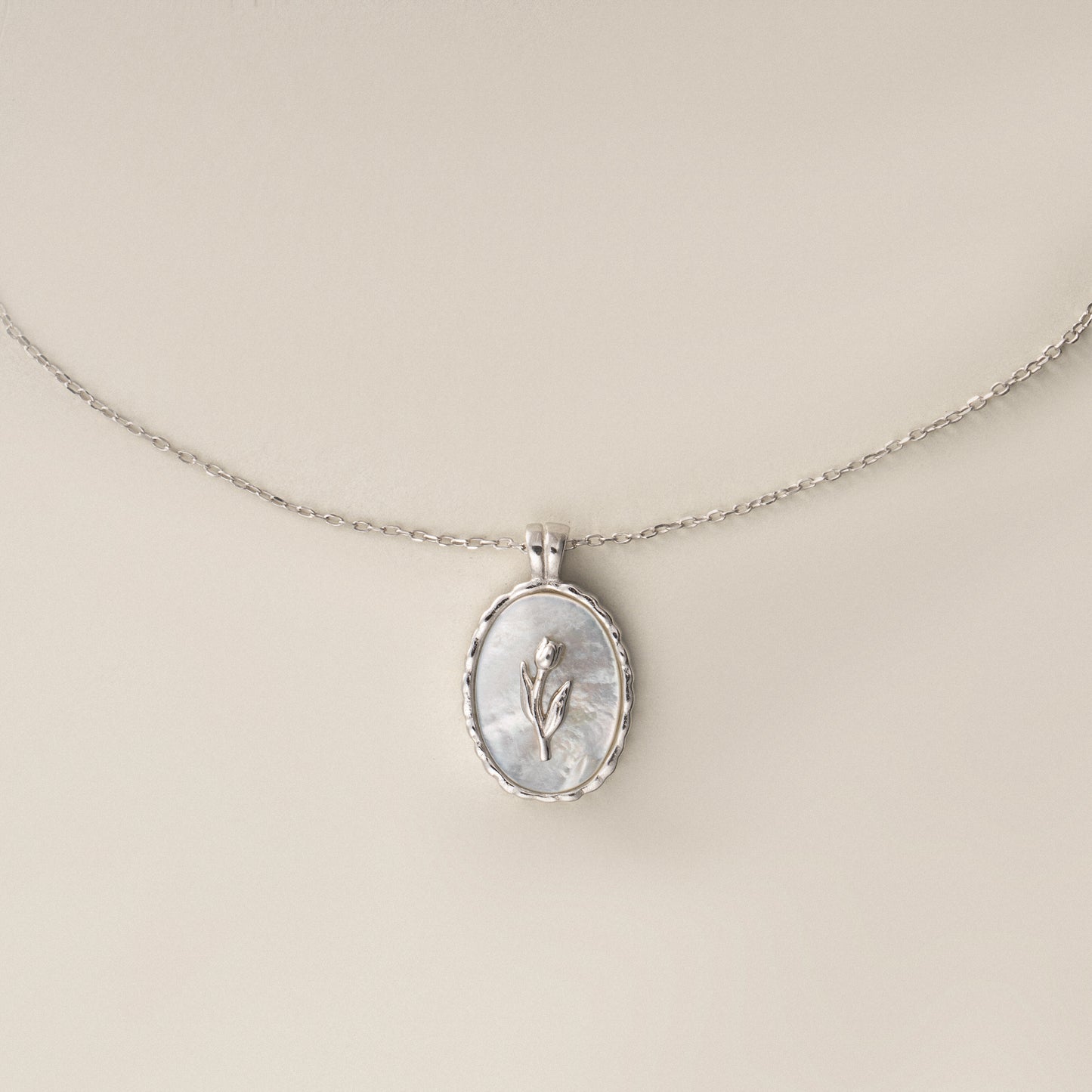 Graceful Tulip Pendant Silver & 18k Gold Necklace