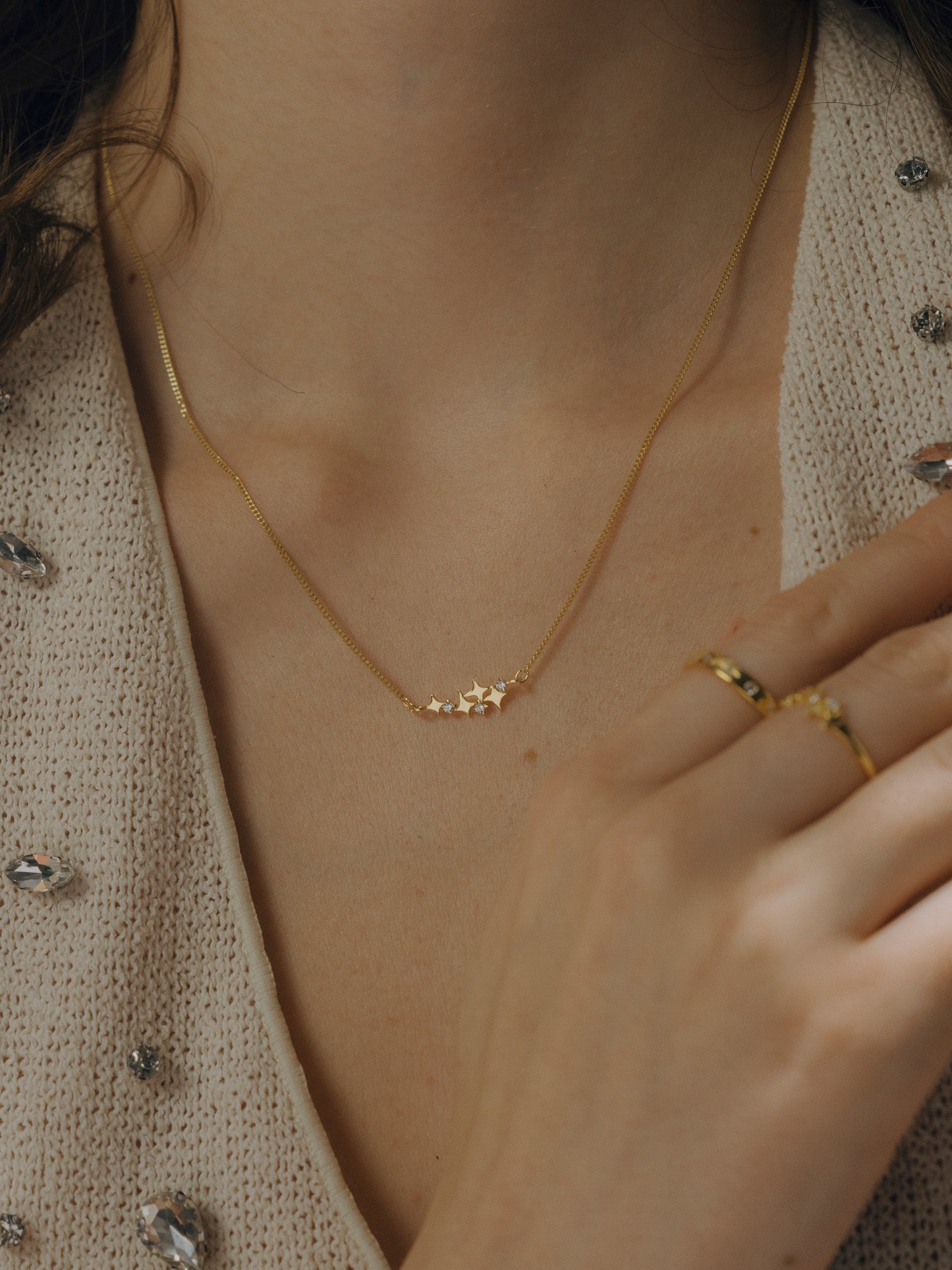 Galactic Quartet Star Charm Necklace