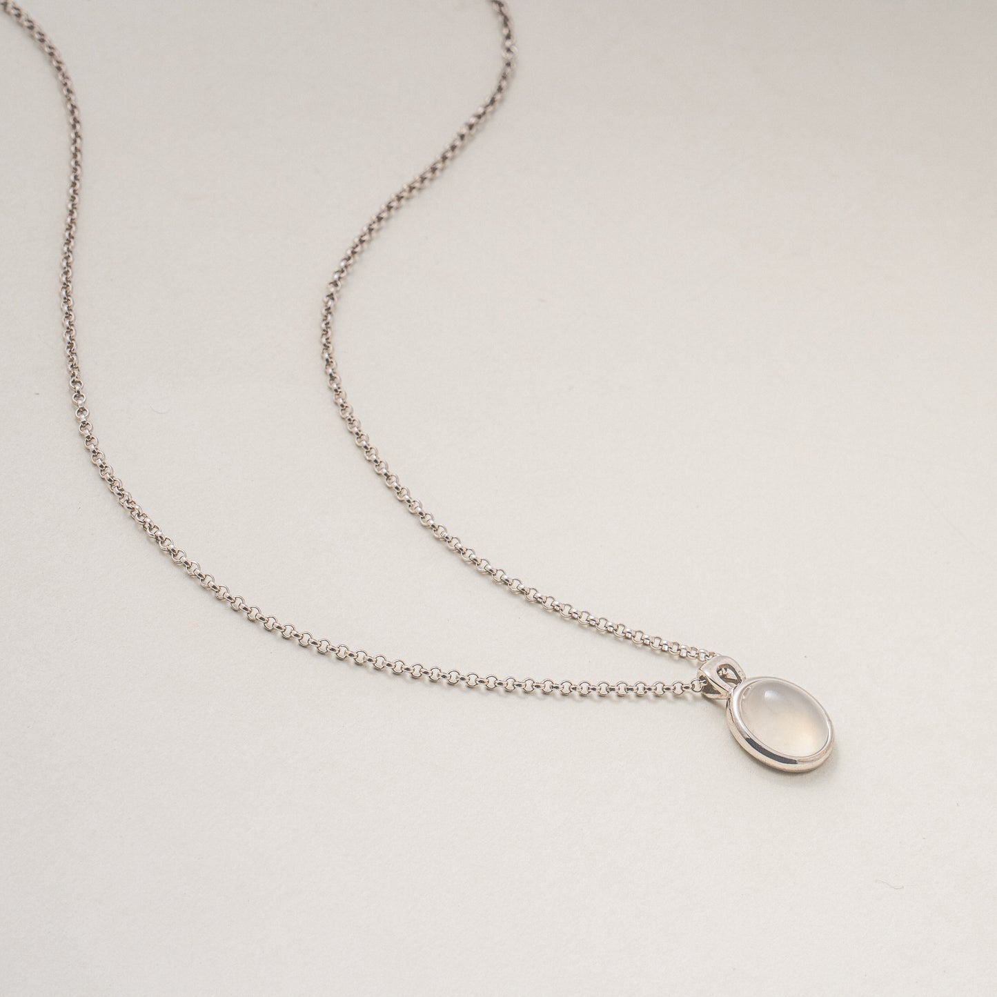White Agate Harmony S925 Silver Pendant Necklace