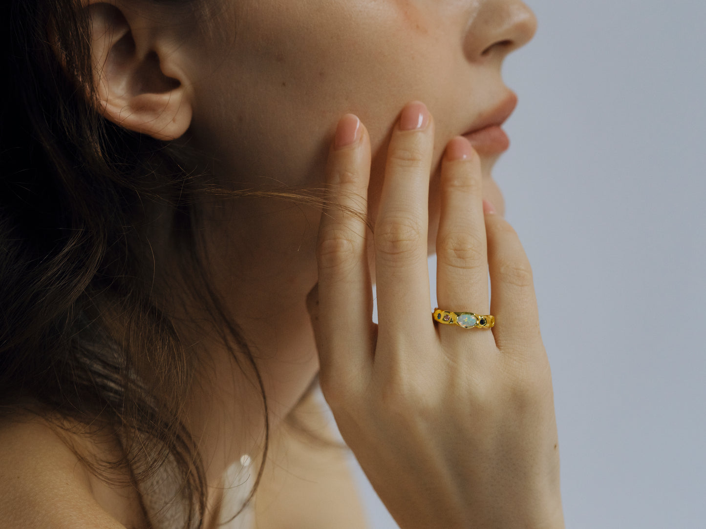 Aurora Shimmer S925 Silver Opal Ring
