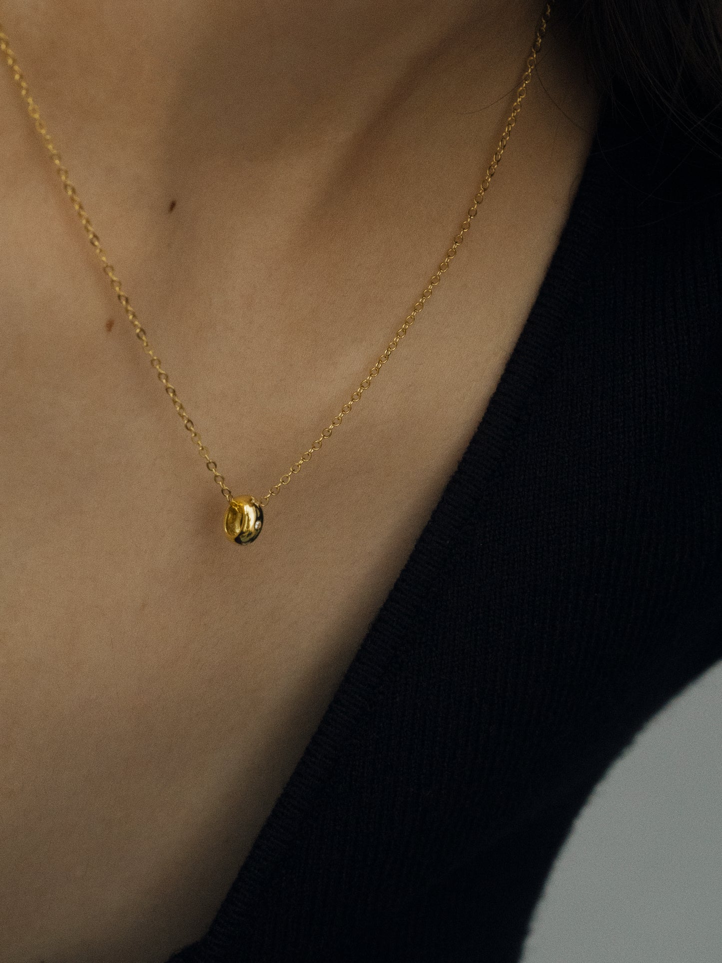 Celestial Ellipse Dual Tone Pendant Necklace