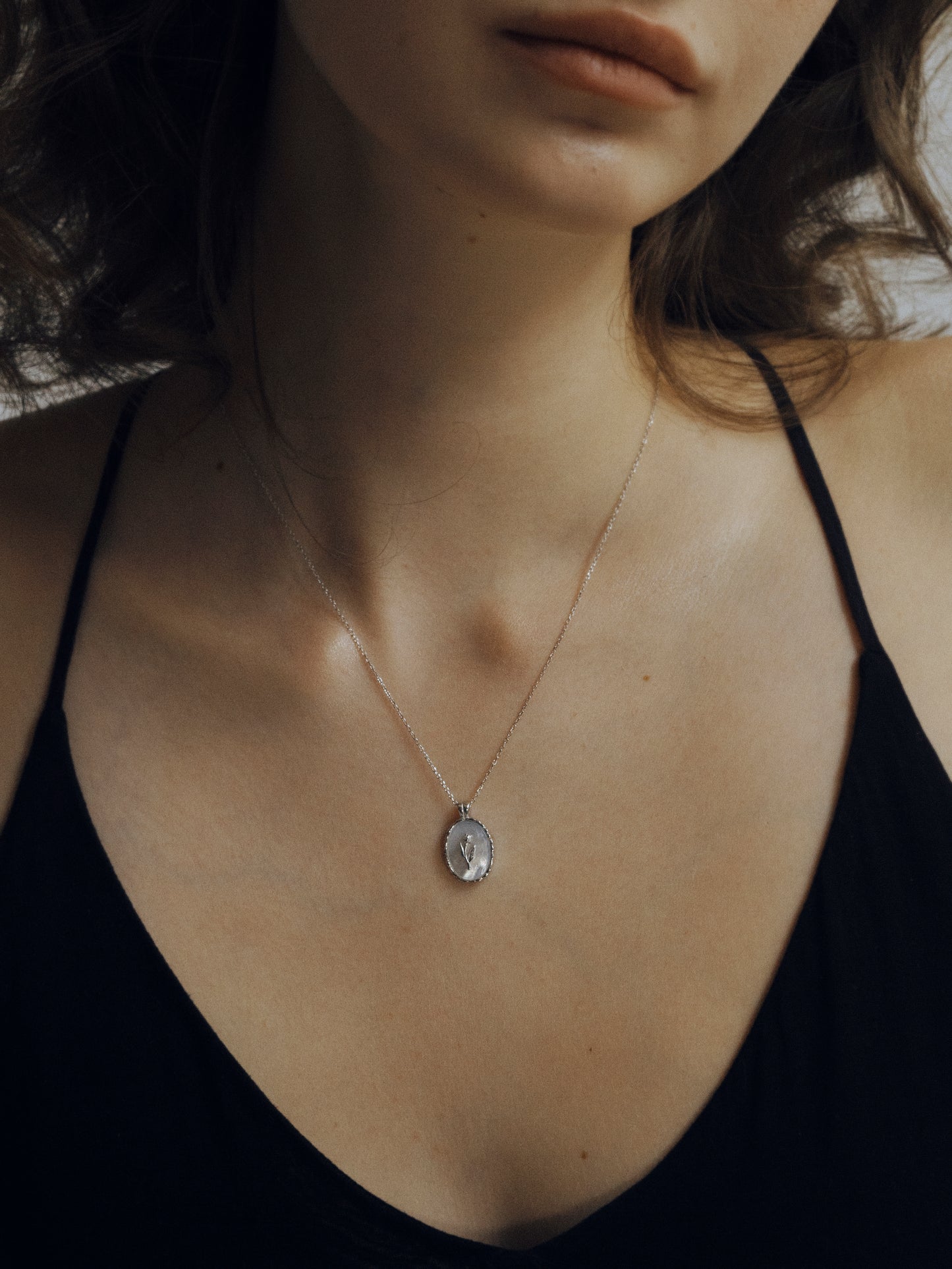 Graceful Tulip Pendant Silver & 18k Gold Necklace