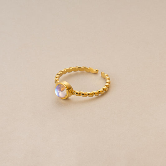 Twilight Twirl Moonstone Ring