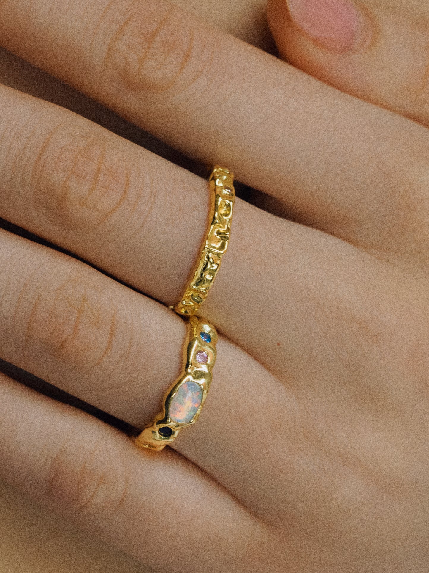 Aurora Shimmer S925 Silver Opal Ring