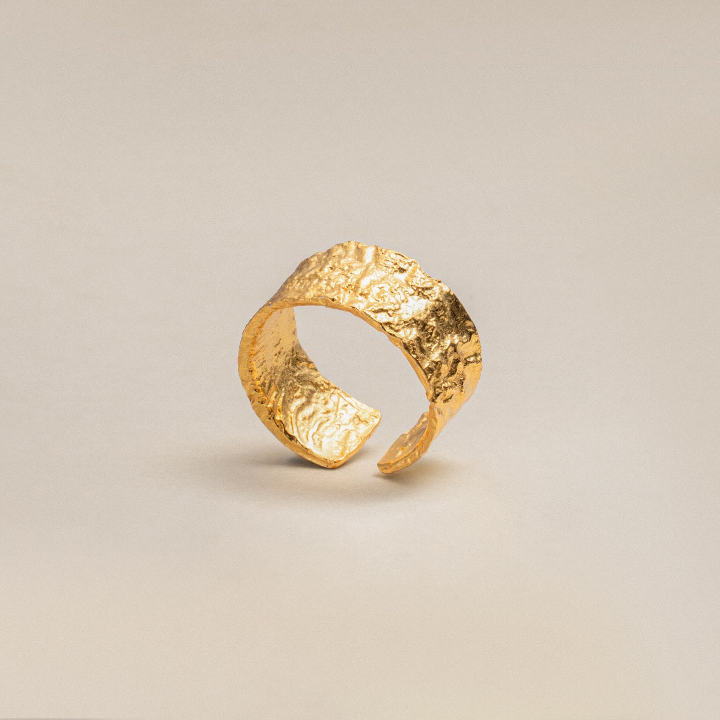 Symphony of Texture S925 Silver Chunky Ring in Gold and Silver