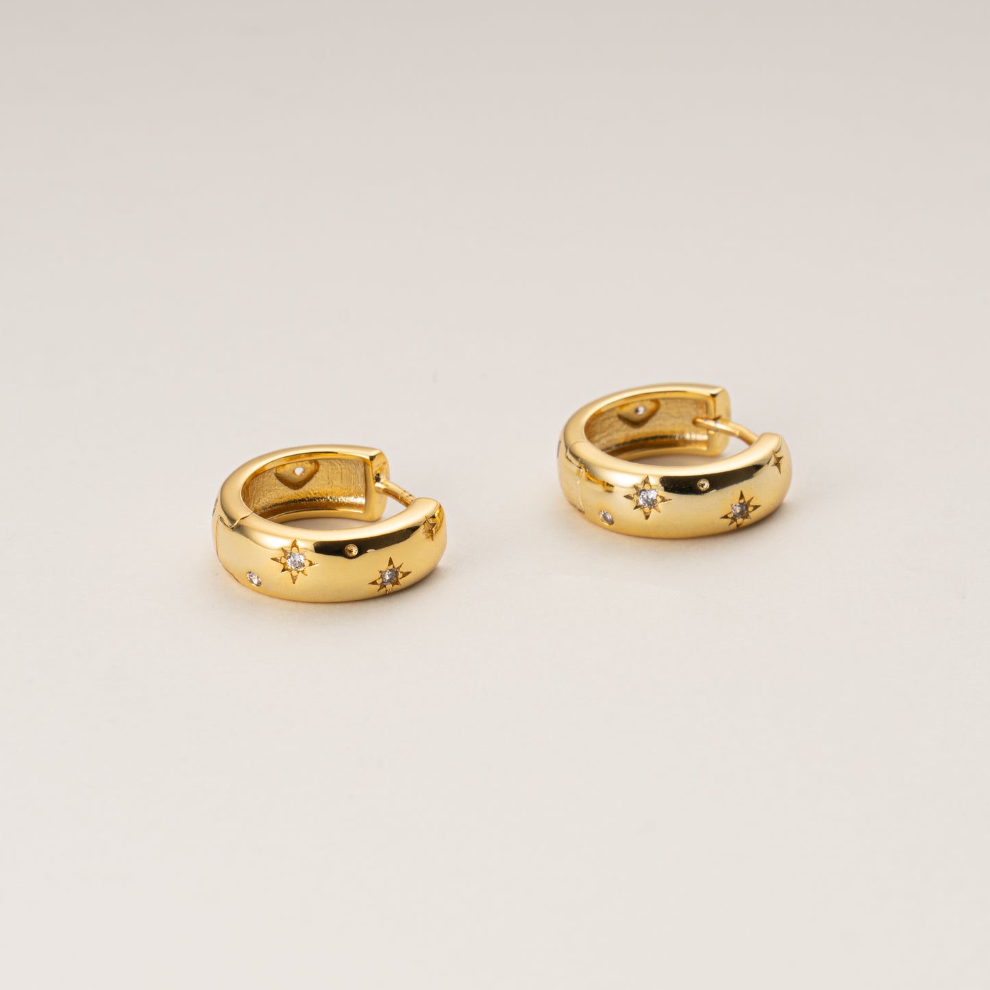 Stellar Radiance Gold & Silver Hoop Earrings