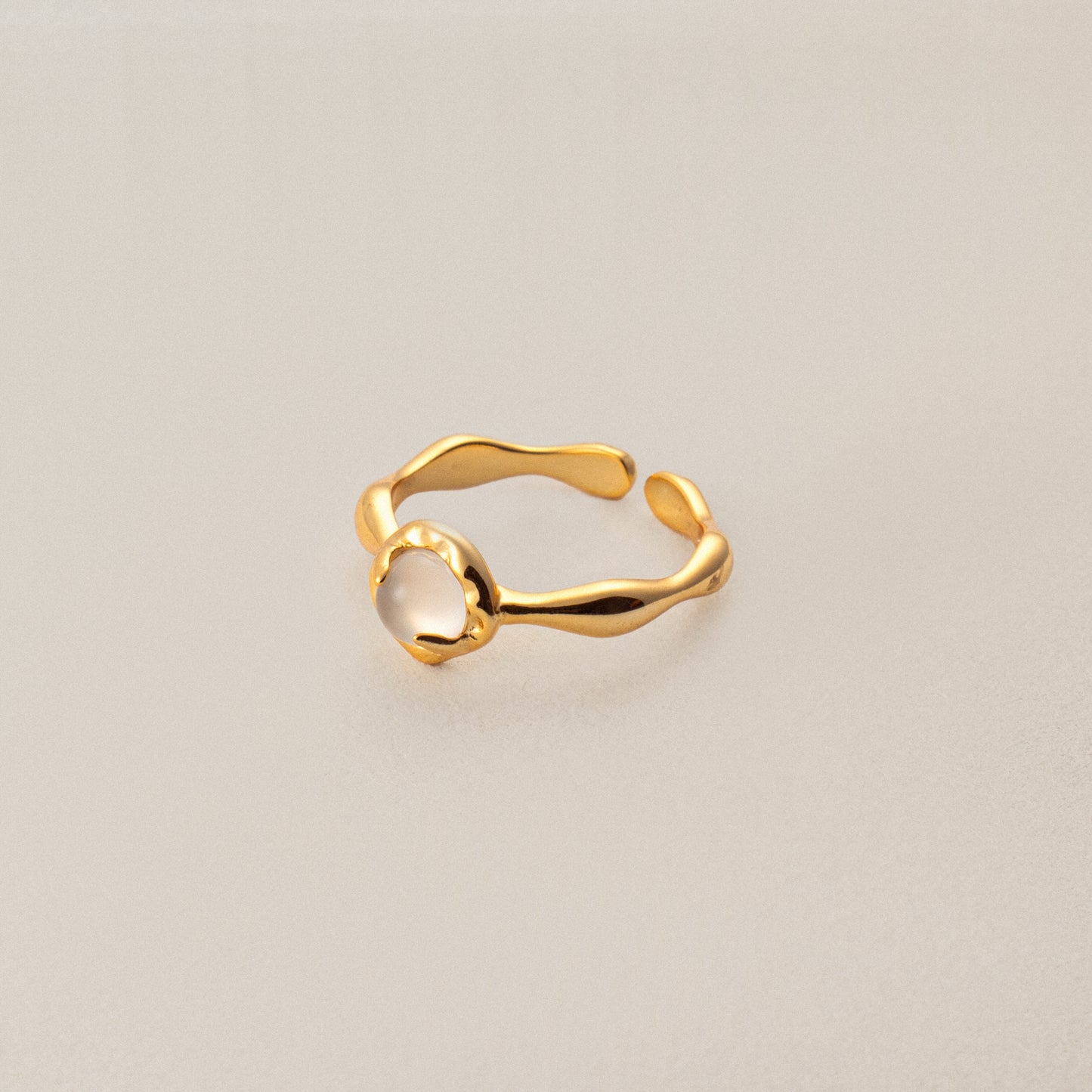 Celestial Tranquility White Agate Healing Ring
