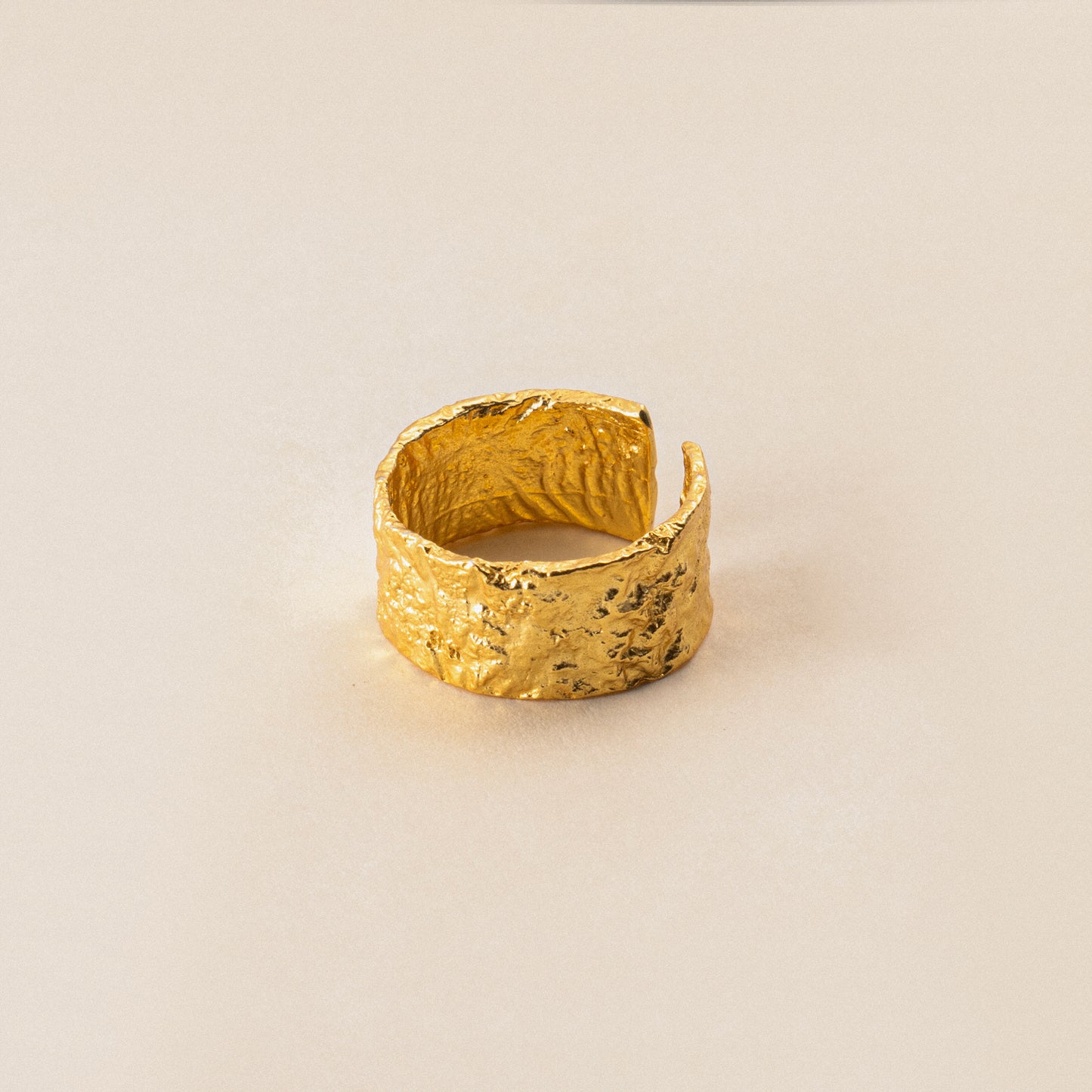 Symphony of Texture S925 Silver Chunky Ring in Gold and Silver