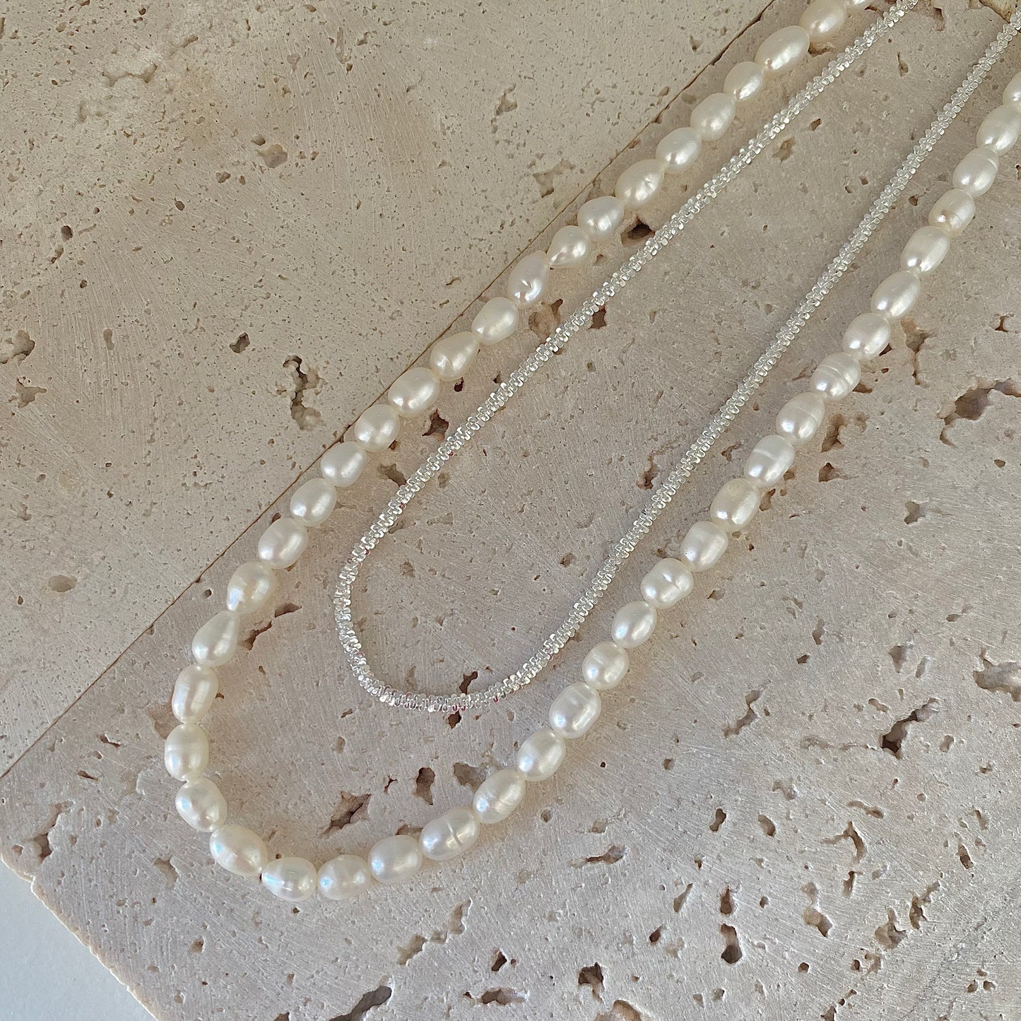 Lunar Luster S925 Silver Chain Necklace
