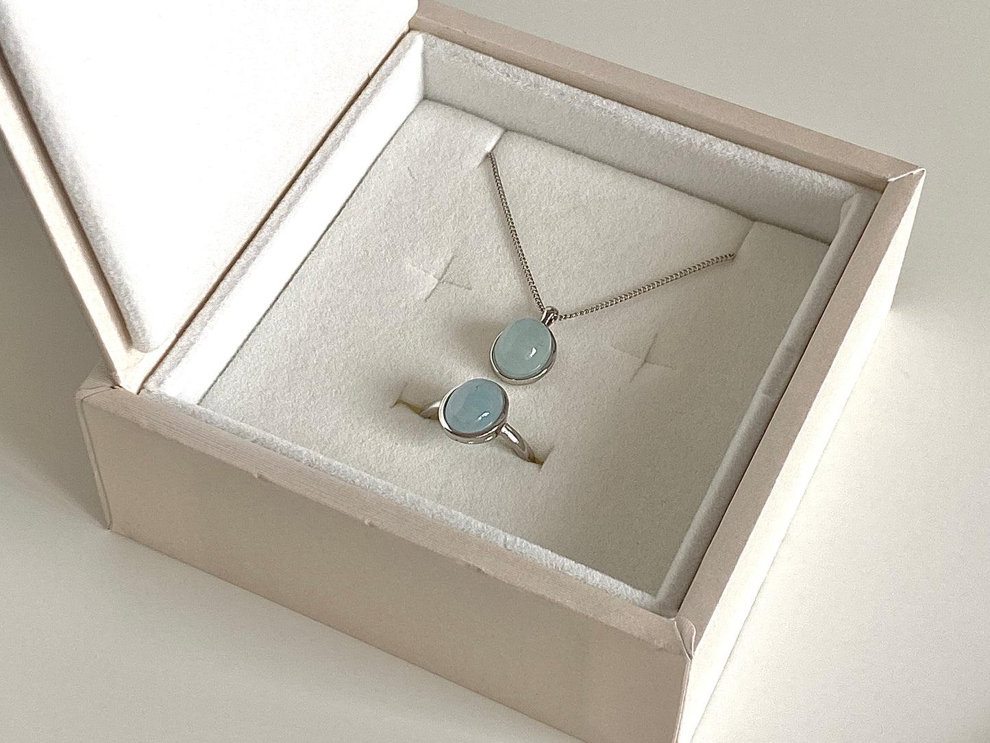 Aquamarine S925 Silver Pendant Necklace