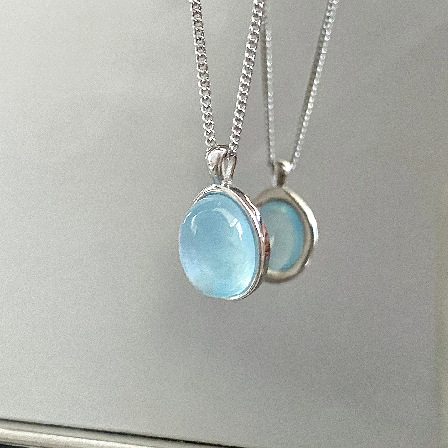 Aquamarine S925 Silver Pendant Necklace