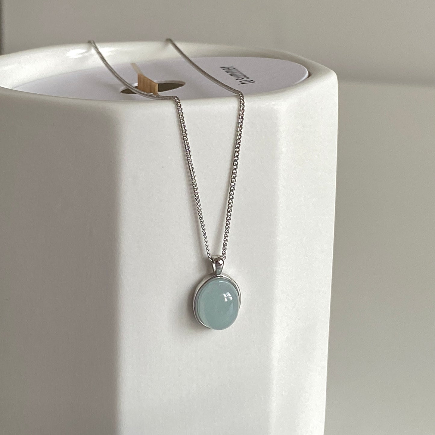 Aquamarine S925 Silver Pendant Necklace