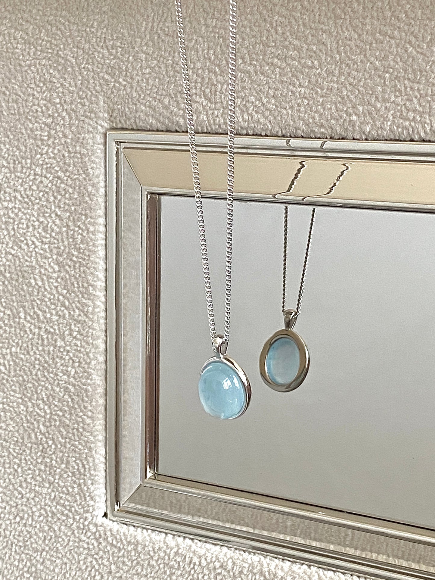 Aquamarine S925 Silver Pendant Necklace