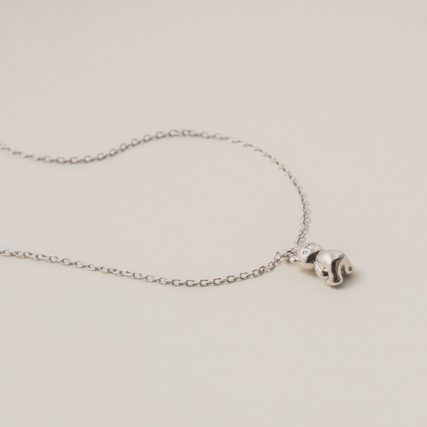 Dainty S925 Silver Teddy Bear Pendant Necklace