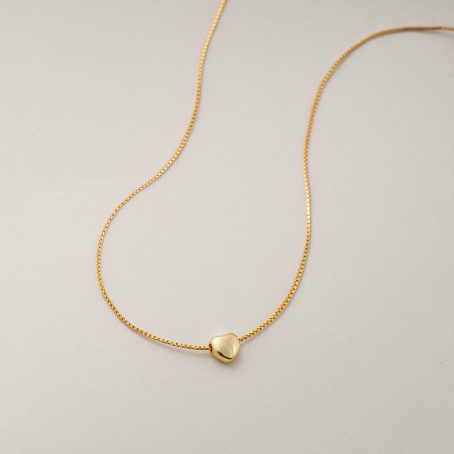 Golden Love Heart Charm Necklace