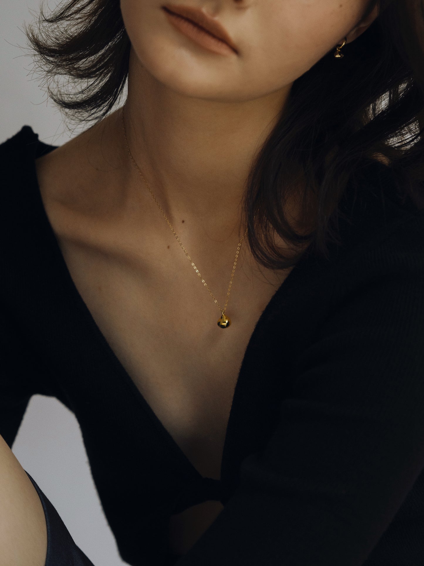 Gold & Silver Bean Pendant Waterproof Necklace