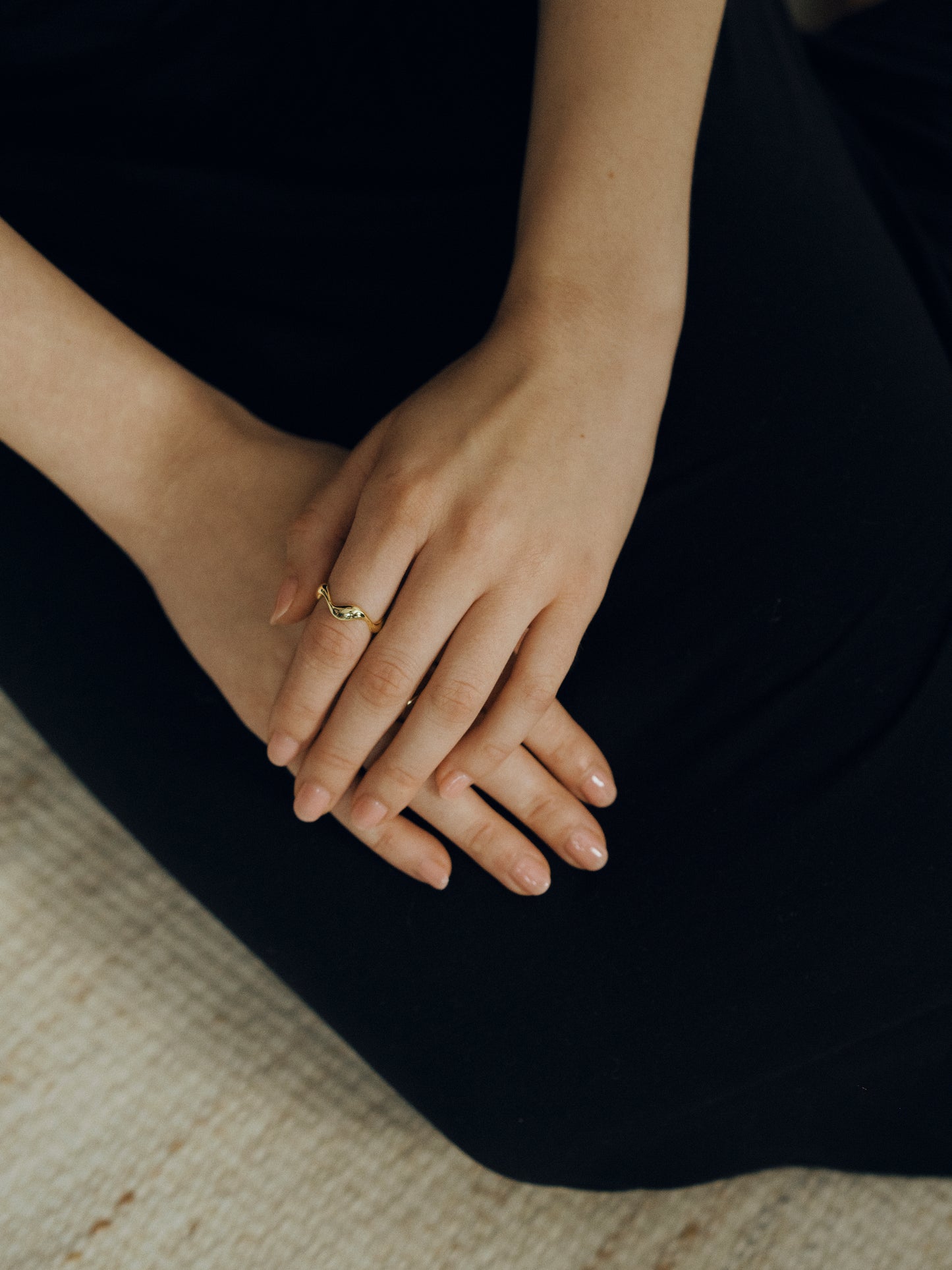 Dainty Gold & Silver Wave Ring