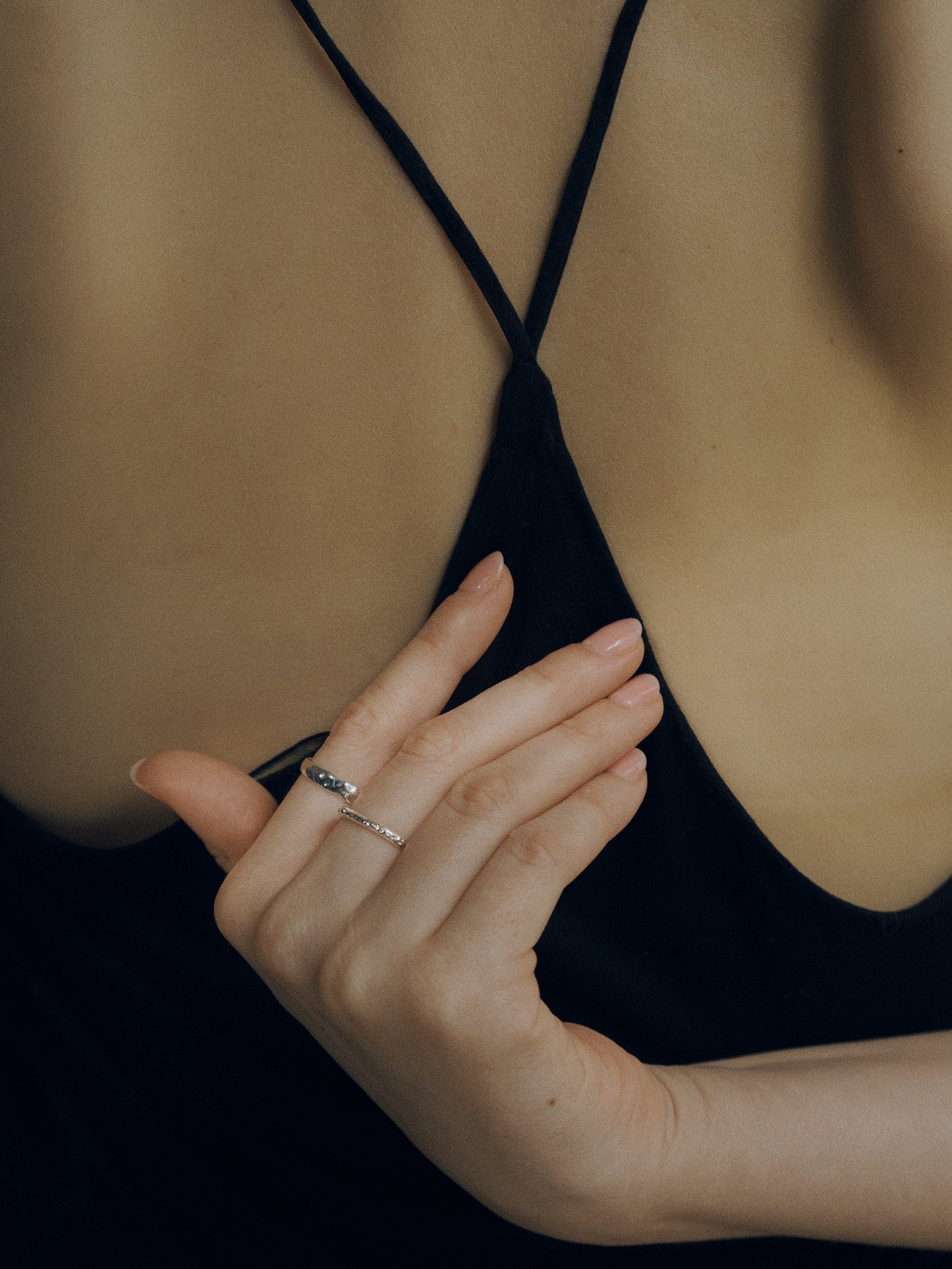 Lustrous Elegance 18K Gold & Silver Ring
