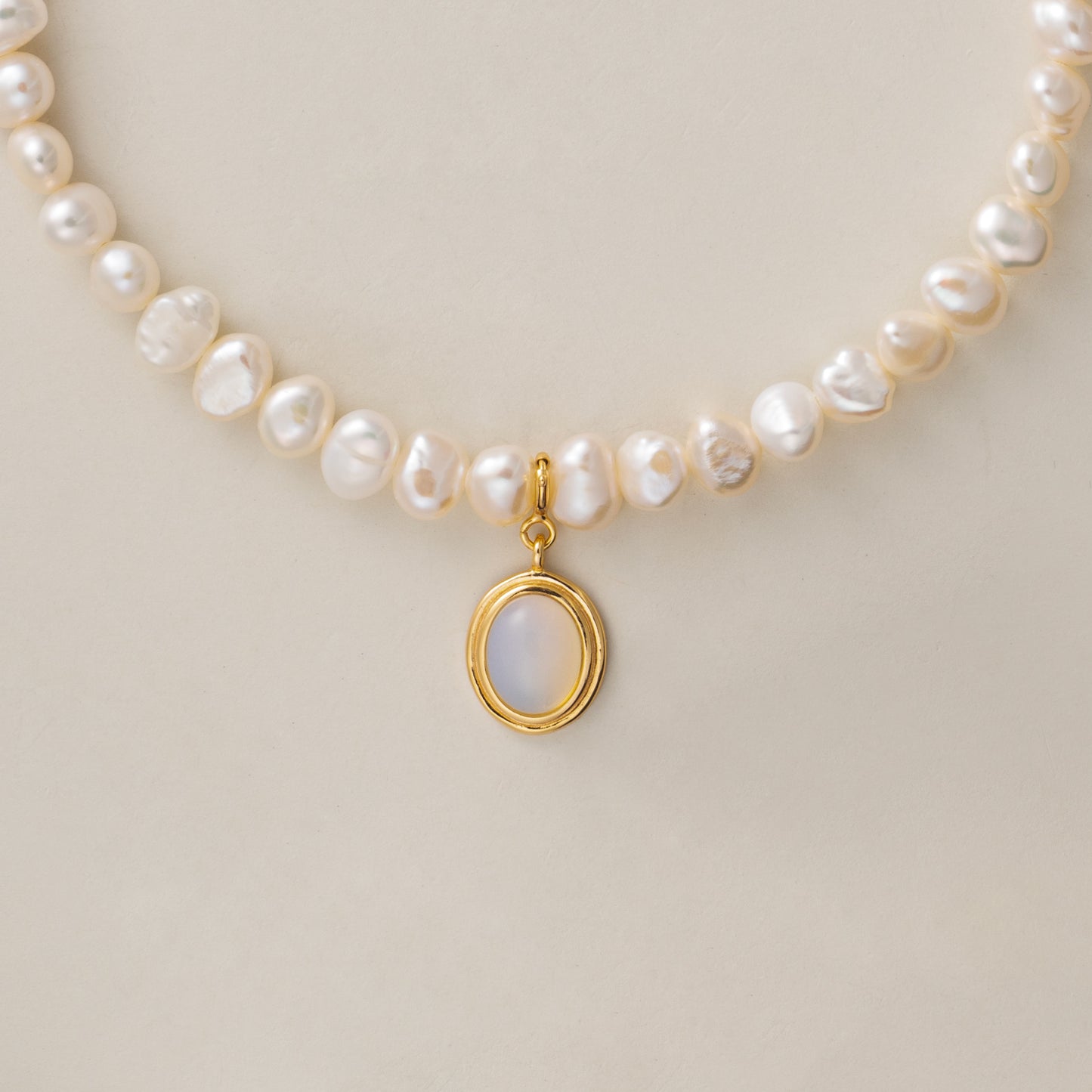 Lunar Harmony Pearl & Moonstone Necklace