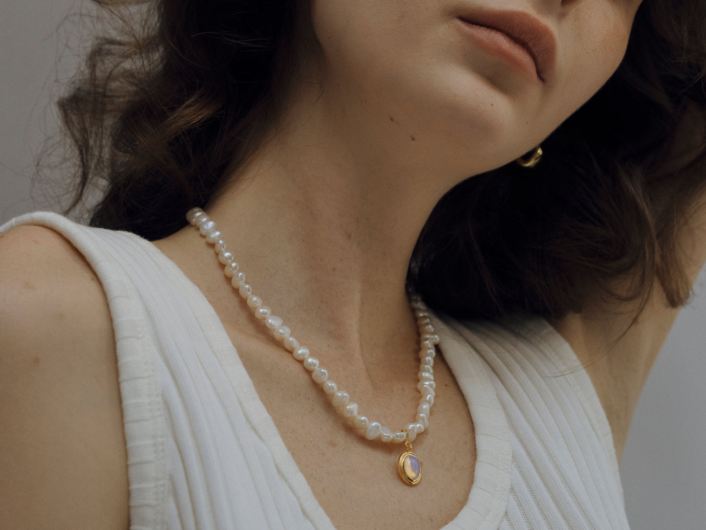 Lunar Harmony Pearl & Moonstone Necklace