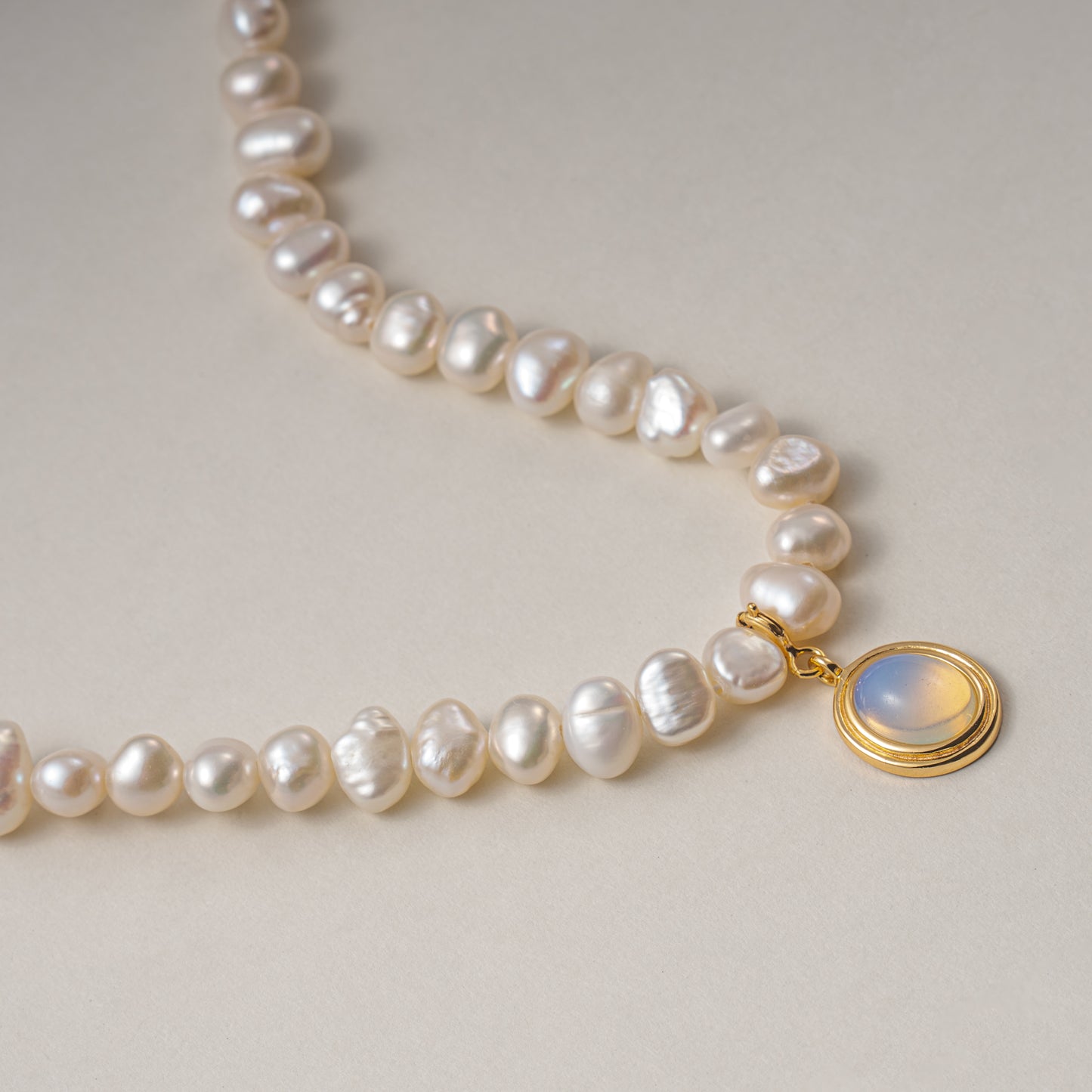 Lunar Harmony Pearl & Moonstone Necklace