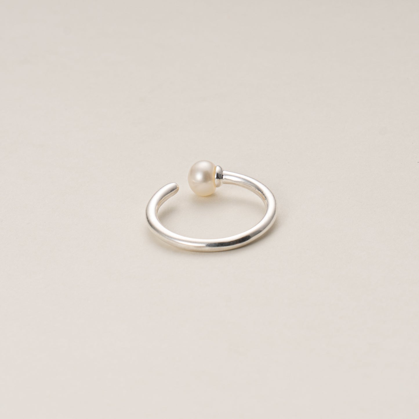 Lustrous Pearl Embrace Open Adjustable Ring