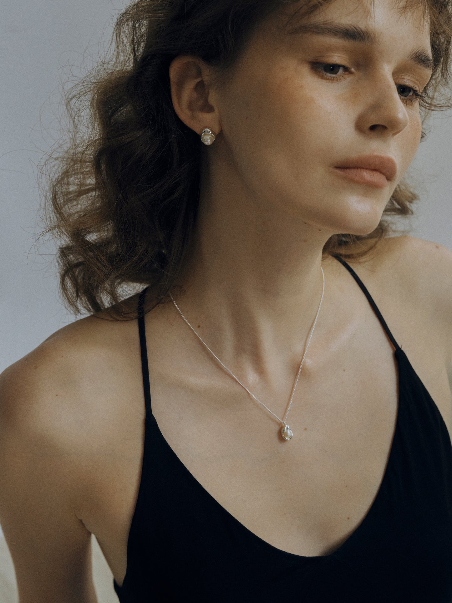 Ocean's Embrace S925 Silver Pearl Pendant Necklace