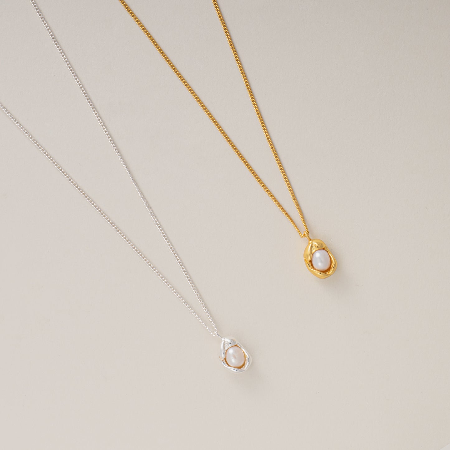 Ocean's Embrace S925 Silver Pearl Pendant Necklace