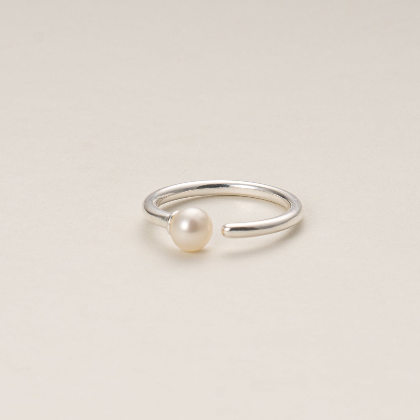 Lustrous Pearl Embrace Open Adjustable Ring