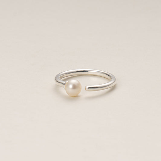 Lustrous Pearl Embrace Open Adjustable Ring