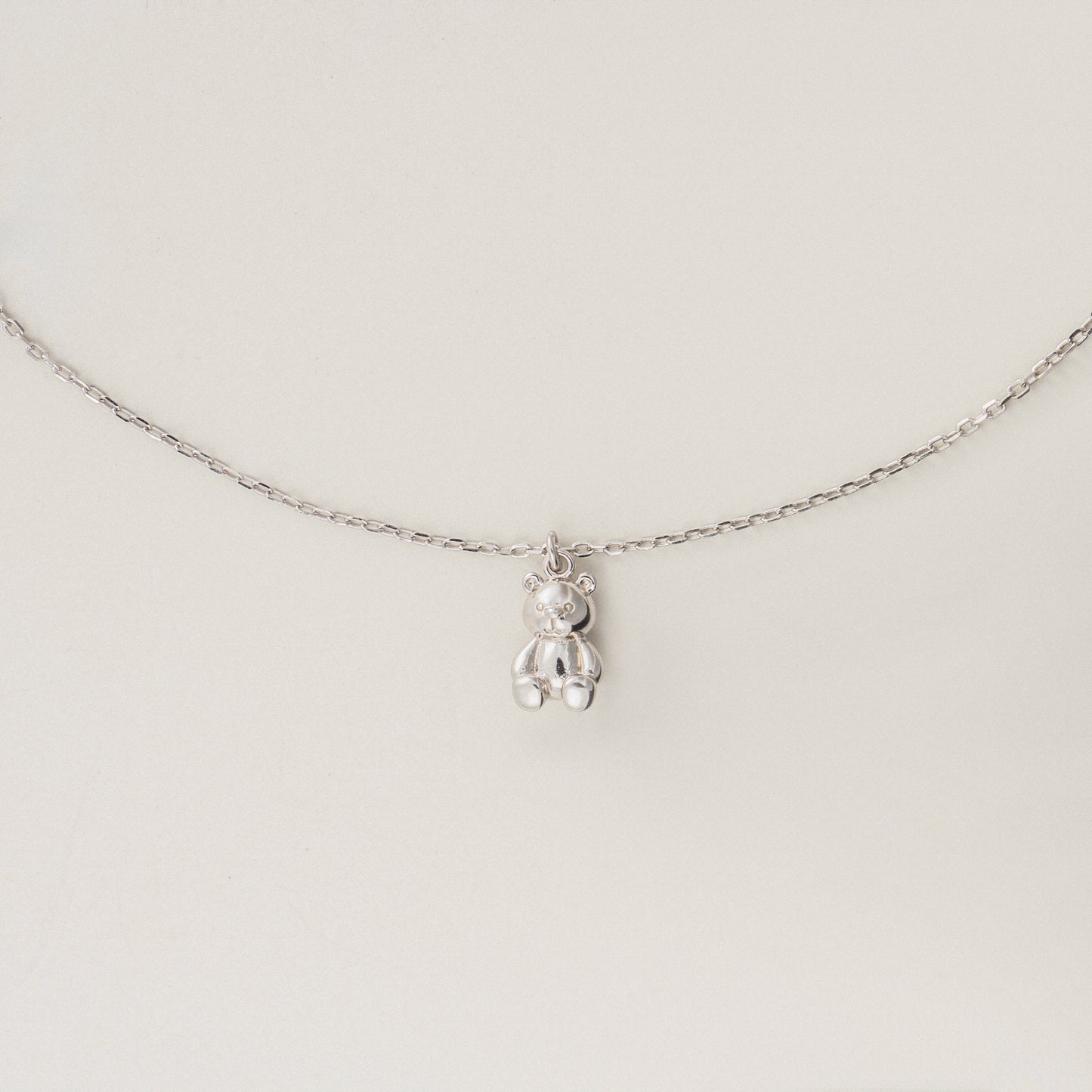 Dainty S925 Silver Teddy Bear Pendant Necklace