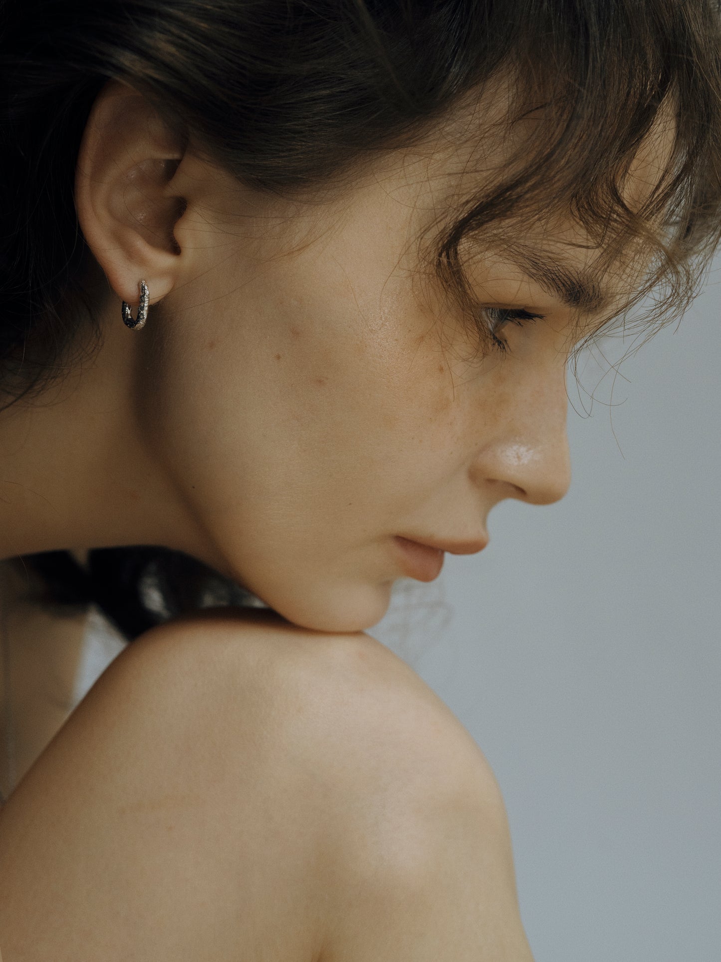 Textured Elegance S925 Silver Rectangle Hoop Earrings