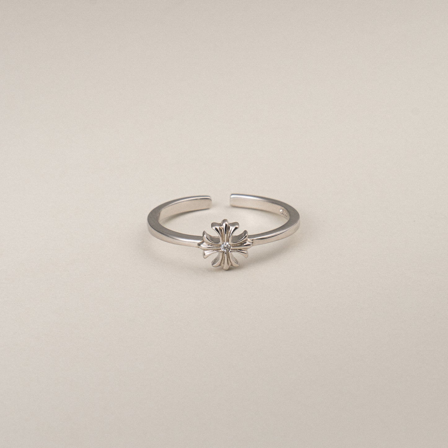 Faithful Blossom Gold & Silver Cross Flower Ring