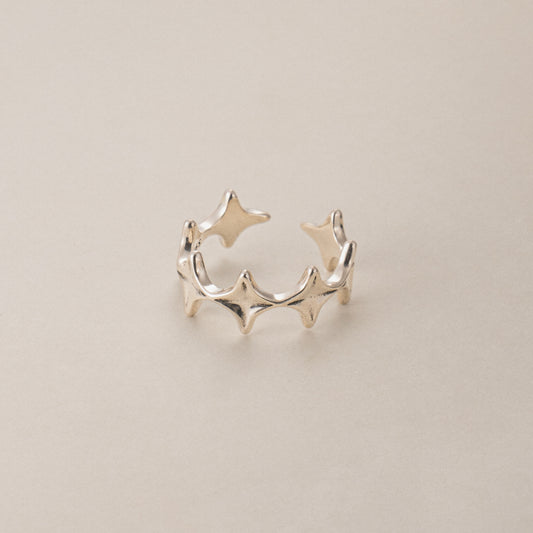 S925 Silver Vintage Starlight Cluster Ring