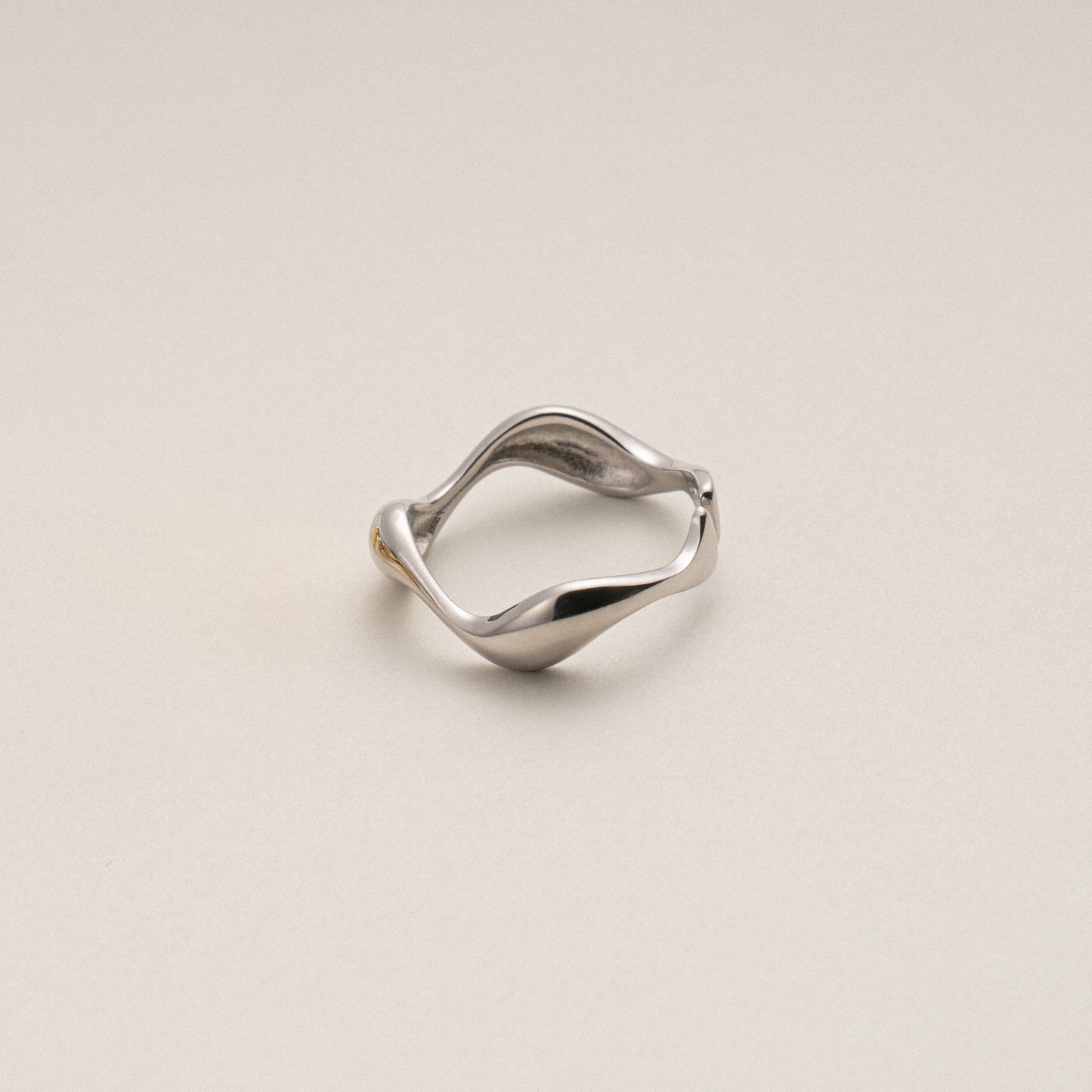 Dainty Gold & Silver Wave Ring